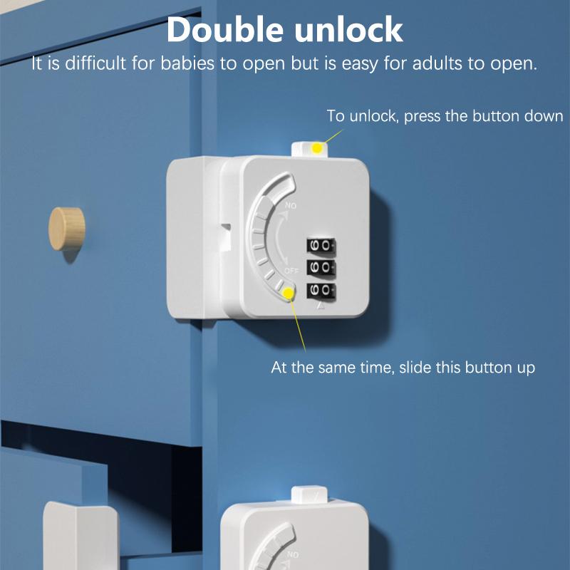 Kids Security Protection Password Lock For Fridge Drawer Cabinet Door Locks Abs Material Multi-Function Home Safety Locker