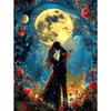 5d DIY Diamond Painting Cross Stitch Moon Couple Silhouette Diamond Embroidery Mosaic Full Round Drill Home Decor Arts