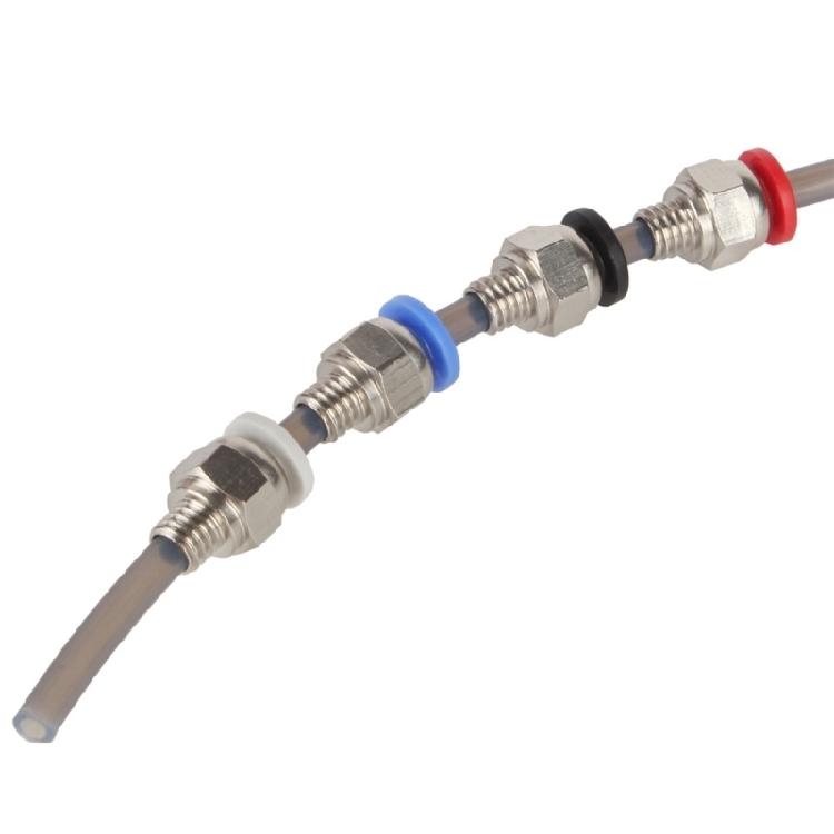 Промышленные Пневматические Адаптеры-Соединители из ПТФЭ, Упаковка 4 шт., Порт с Резьбой PC4 M6, Минимизированная Потеря Потока Воздуха