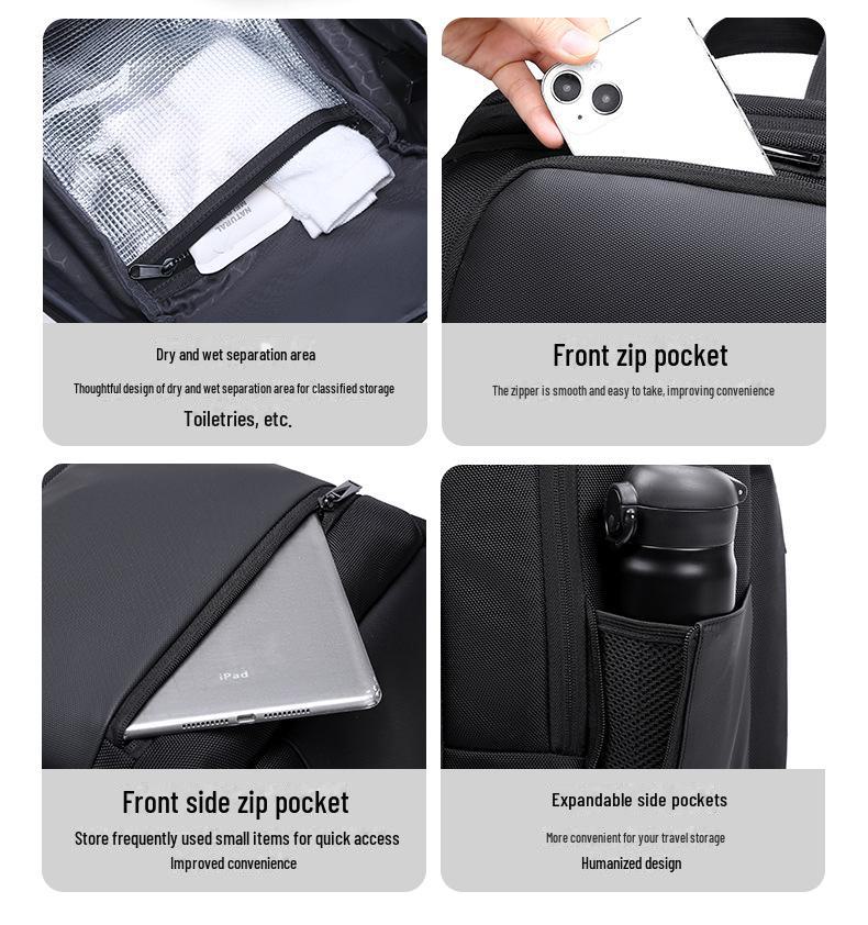 Мужской водонепроницаемый рюкзак для путешествий и бизнеса высшего класса - Большая вместимость