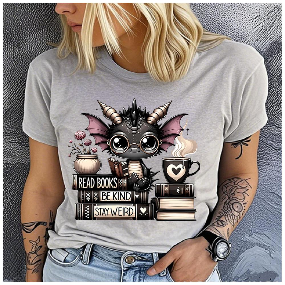Unisex Womens Cotton  Dark Fairy Tale Style Print Tshirt Loose round Neck Casual Short Sleeve Fashion Top  Clothing Summer