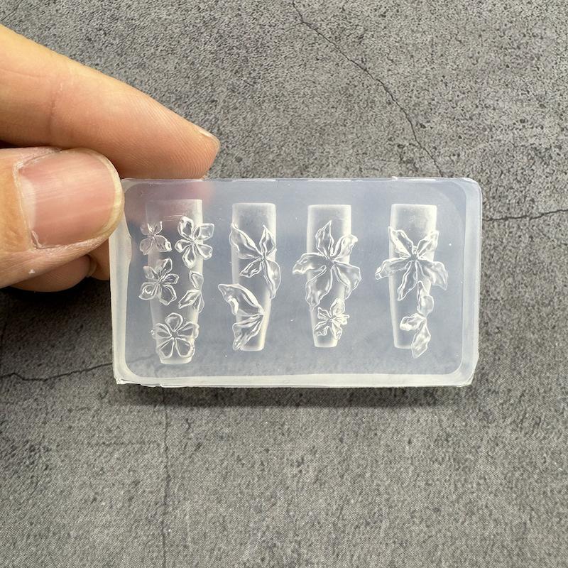Прозрачный силиконовый молд для нейл-арта Изысканный ручной работы Бабочка Бант Цветок 3D Аксессуар для нейл-арта DIY Креативный молд для нейл-арта Подарок