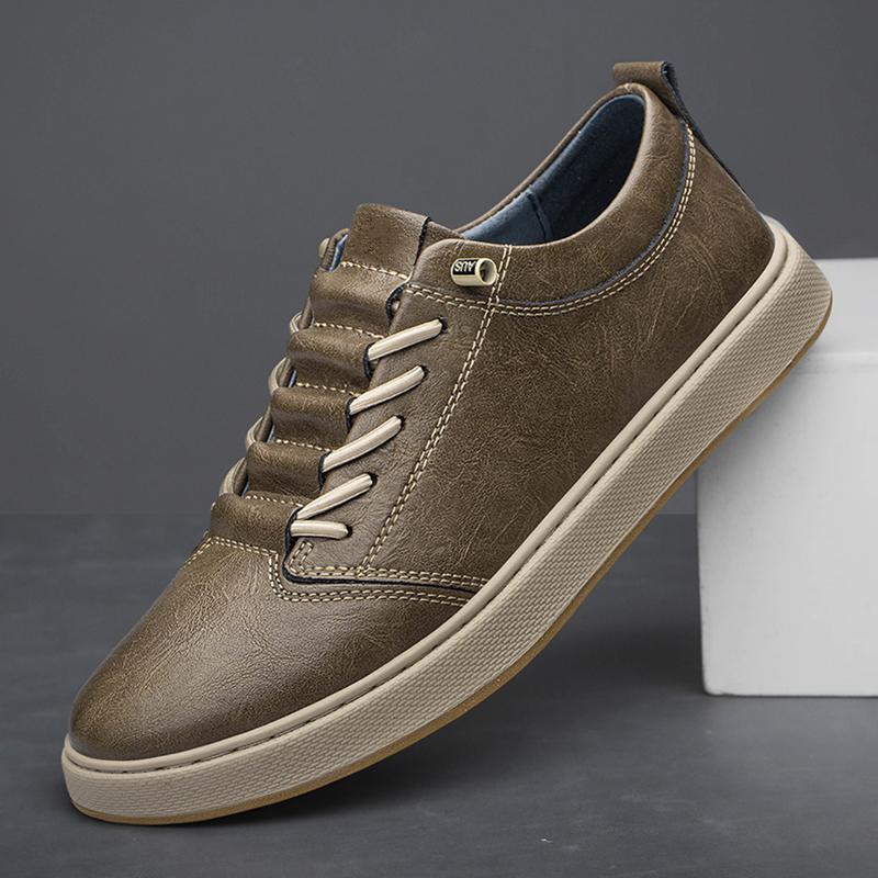 Fashion Brand Genuine Leather High Quality Men Shoes Casual Daily Trendy Sneakers Mens Black Comfortable Footwear Spring and Autumn 2024