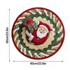 60*60cm Christmas Round Carpet 3D Special-shaped Crystal Velvet Santa Claus Floor Mat Anti-Slip Atmosphere Decoration