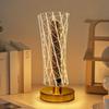 3D Acrylic LED Night Lamp with Gold Base – Starry Sky Waist Design, Touch Control Cordless Decorative Table Light for Bedroom, Living Room