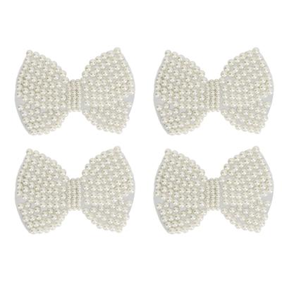 Клипсы для обуви с бусинами и бантами, съемные декоративные банты-пряжки для свадебной обуви, туфель на высоком каблуке, 4 шт.