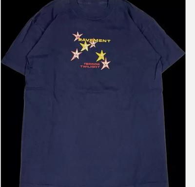 90s PAVEMENT Band T-Shirt Short Sleeve Navy All Size Gift Fan