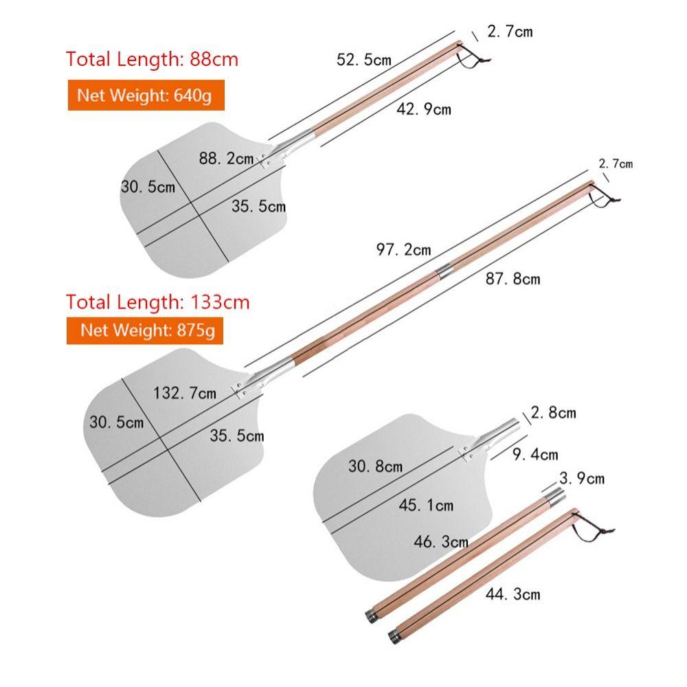 Sturdy 12Inch Pizza Shovel Non-Stick Detachable Wooden Handle Cake Lifter Baking Tool Pizza Transfer Tray Pizza