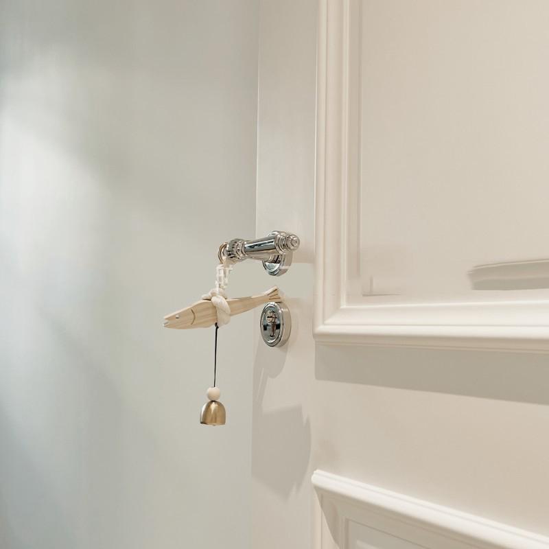 Fish Shape Wooden Doorbell Wall Entryway Fish Decoration Housewarming Moving Gift Opening Giveaway Hanging Decoration