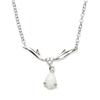 [G0798] - Silver Necklace 'Goddess Opal' Silver White (rhodium-plated) - 22x12 Mm