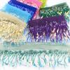 10 Yards Sequin Fabric Mesh Fringe Trim 6 Inches Tassel Fringe Lace Trim Ribbon  Home Accessory