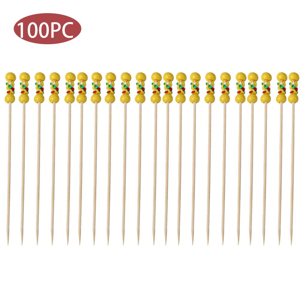 100pc Pick Buffet Fruit Fork Party Dessert Stick Cocktail Skewer