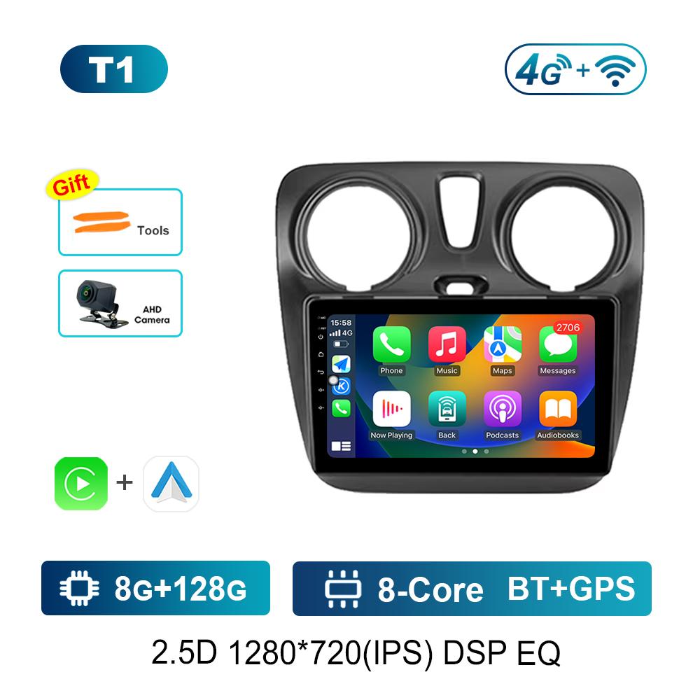 Android Автомагнитола Мультимедийный Видеоплеер для Renault Lodgy Dokker 2012 2013 - 2020 DSP Стерео GPS Навигация 4g WiFi Bluetooth