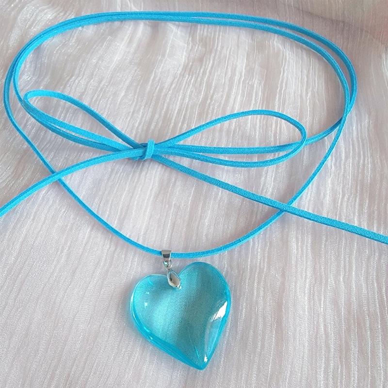 Большое ожерелье-сердце, хрустальный кулон-сердце, цепочка для ключицы, романтический чокер-сердце, подарок на годовщину для женщин, девушек, подростков