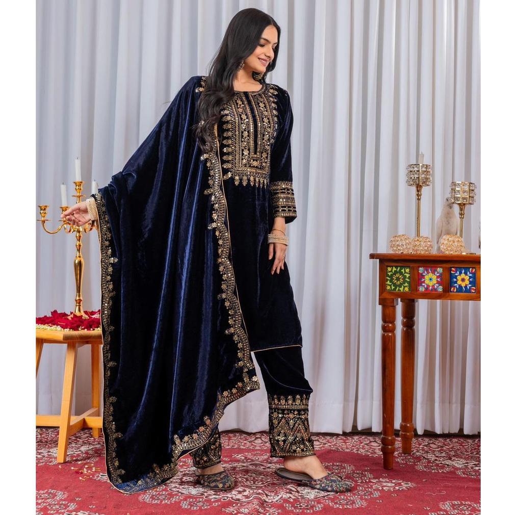 Женский праздничный костюм сальвар из вискозы и бархата в стиле Болливуд, индийский дизайнерский сальвар-камиз, этническая одежда