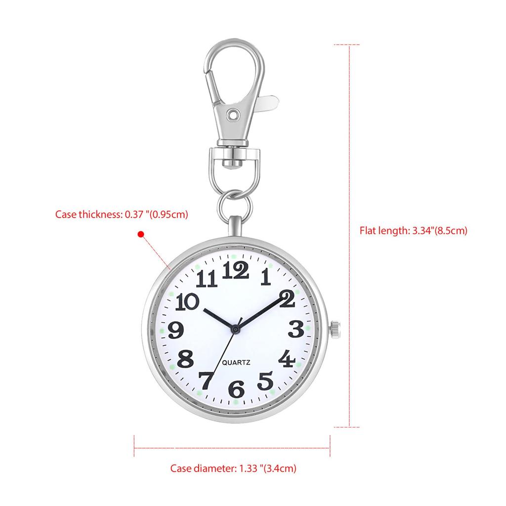 Часы-клипса Карманные часы Аналоговые часы для медсестры Водонепроницаемые часы-брелок Модные аксессуары Мужские Женские