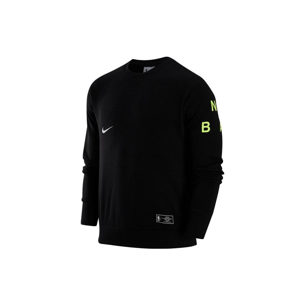 Nike NBA Team 31 Courtside Graphic Logo Print Crew Neck Sweatshirt Men Tops Black DR9125-010