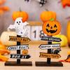 Halloween Wooden  Atmosphere Prop Pumpkin Ghost Witch Decor Decorative Desk Ornament Party Supplies