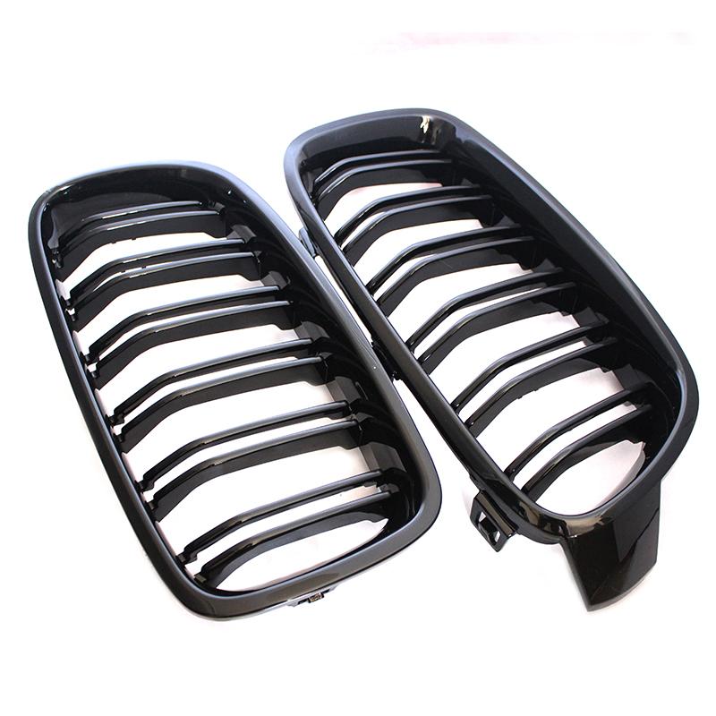 Car Front Grille Racing Front Sport Grill Gloss Black Double Slat Kidney Grille For BMW 3-Series F30 F31 F35 2011-2019
