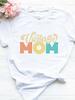 Винтажная женская футболка с принтом в виде буквы «мама», с коротким рукавом и круглым вырезом, свободная женская футболка, женская футболка, топы, одежда, женские футболки