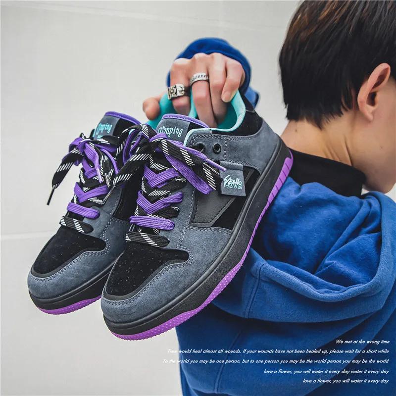 Purple Men's Sneakers Trend Brand Men Casual Shoes Comfortable Running Sports Shoes for Men Trendy Designer Sneakers Autumn 2024