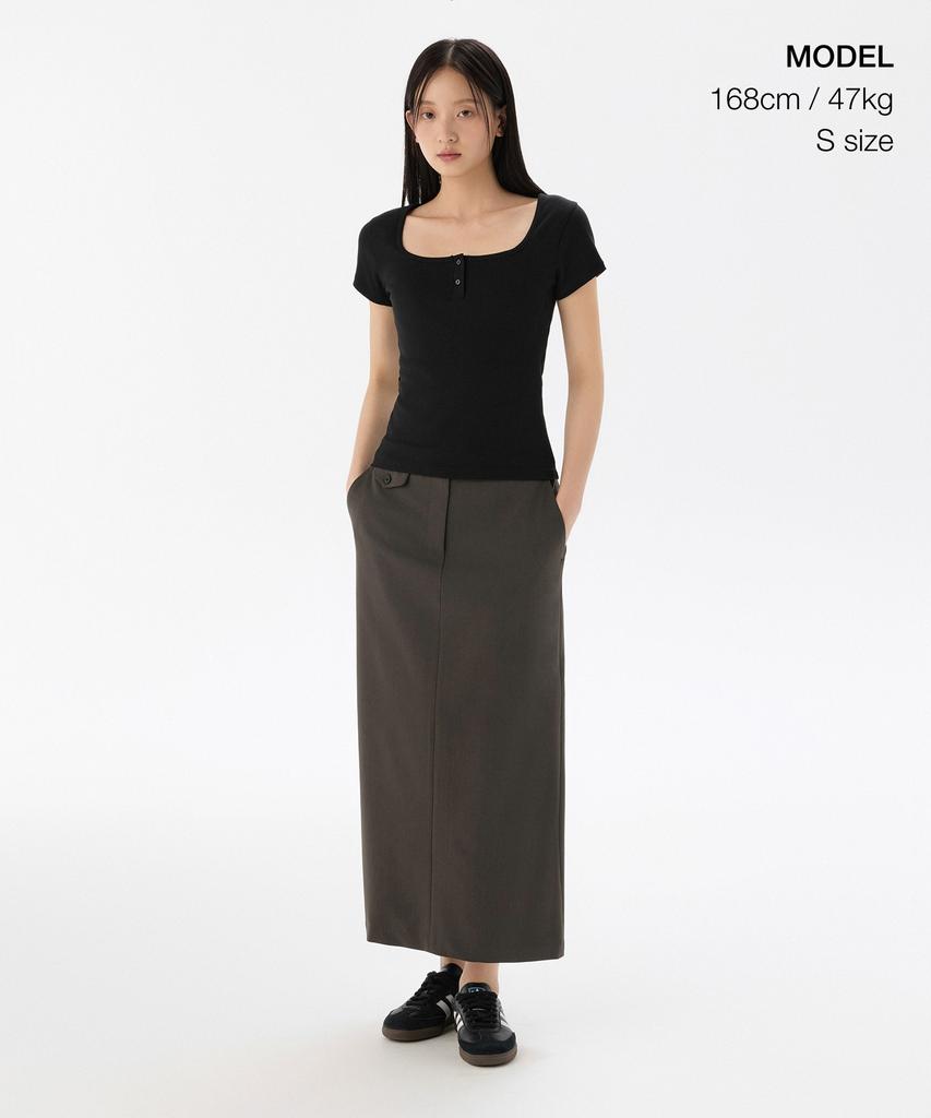 Musinsa Standard Woman Women'S Straight Maxi Skirt [Vandyke Brown]