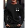 Свитер CrossEyed Smiley Printed для мужчин, повседневный дизайн с рисунком, с круглым вырезом, рубашка с длинными рукавами
