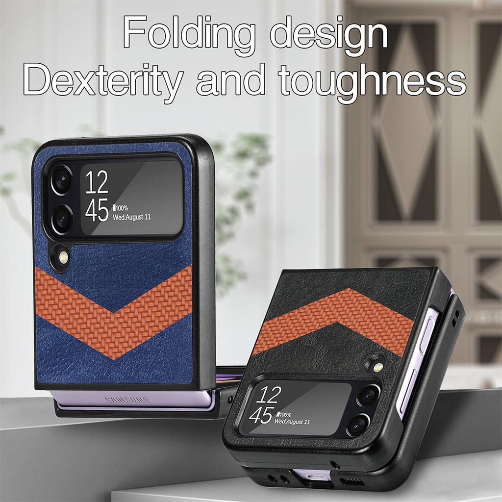 Гибридный цветной кожаный защитный складной чехол для Samsung Galaxy Z Flip 4 5g Flip4 матовый с защитой от падения Zflip4 Funda