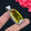 Кулон из драгоценного камня с лимонным топазом, твердый кулон из стерлингового серебра 925 пробы, ювелирный подарок для унисекс