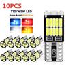 2/10pcs W5W T10 Led Bulbs Canbus 4014 26SMD 6000K 168 194 Led 5W5 Car Interior Dome Reading License Plate Light Signal Lamp White Yellow Blue