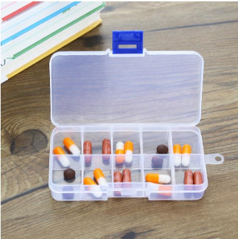 The Cheapest! 10 Grid Can Split Transparent PP Plastic Storage Box Jewelry Small Components Hardware