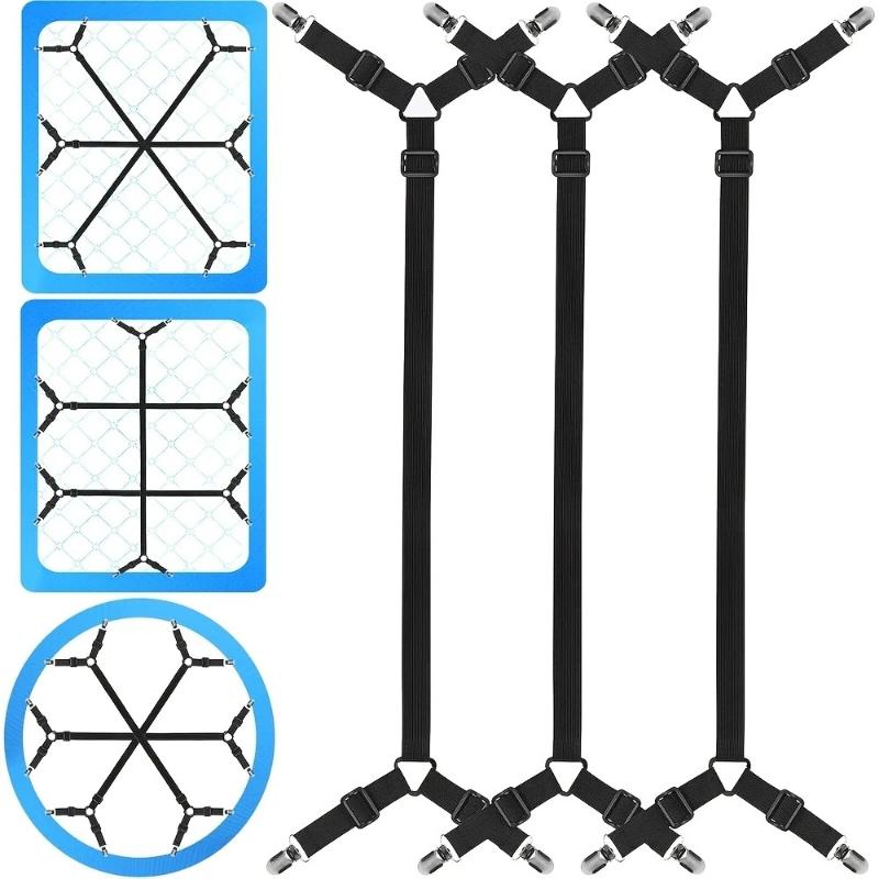 Держатель простыни, регулируемый, эластичный, 12 зажимов, фиксированный держатель, зажим для матраса, застежки, чехлы, одеяла, захваты, фиксирующий нескользящий ремень
