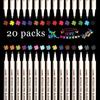 20 Colours Metallic Marker Pens for Glass Paint Rock Painting Stone DIY Card Making Plastic Pottery Wood Metal Surface