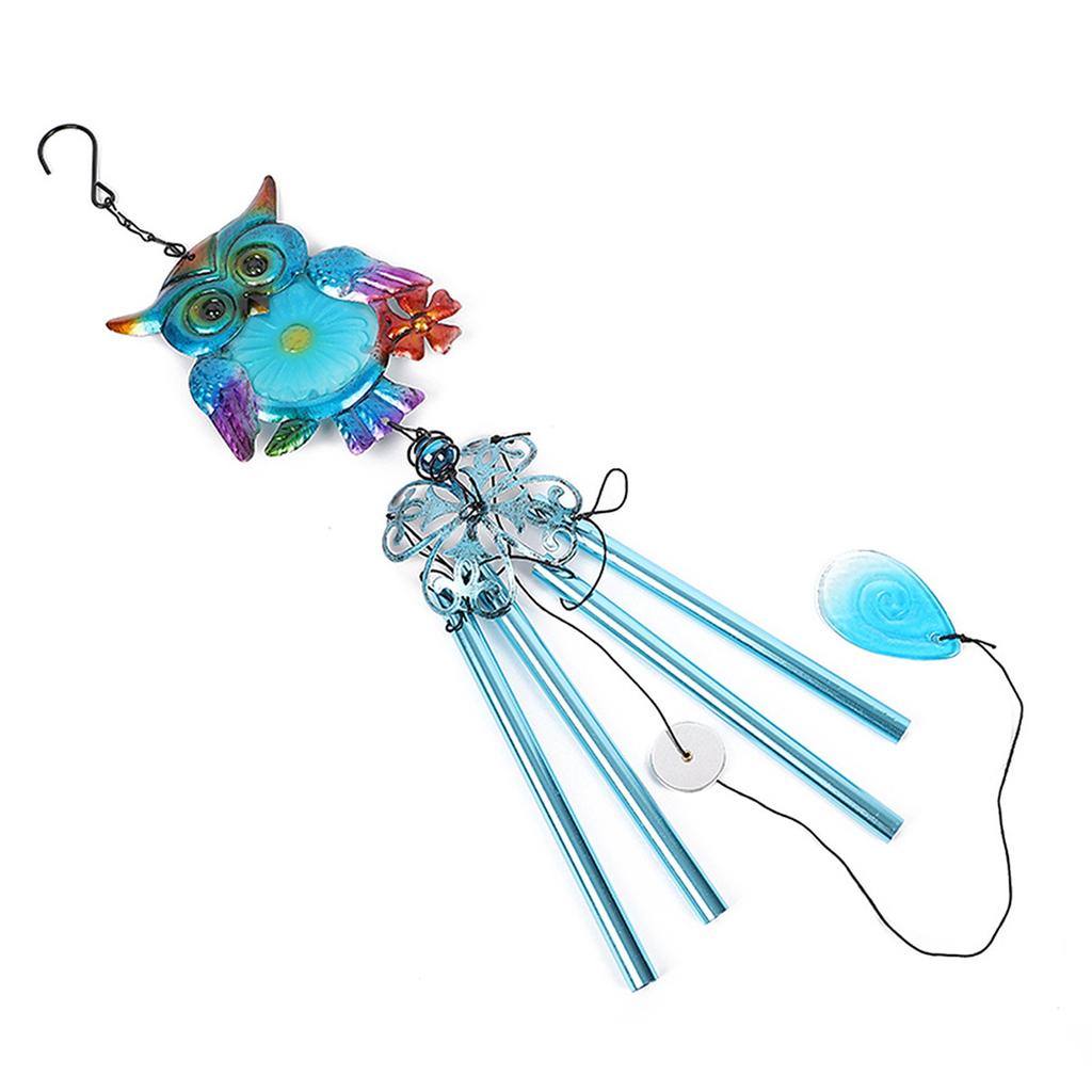 Metal Owl Wind Chime Metal Windchime Charm Ornament Art Crafts for Indoor Outdoor Garden Yard Decoration
