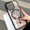 Магнитный чехол для телефона с дизайном маленьких розовых цветов для iPhone 17 Pro Max Чехлы iPhone 16 Plus 15 14 13 12 11 Air 17 Прозрачная крышка