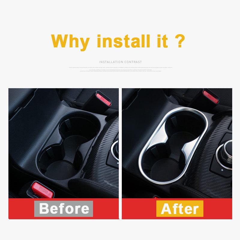 Для Mazda Cx-5 Cx5 2017 2018    Внутренний Подстаканник для воды Задняя Рамка Чехол Декоративная Накладка Наклейка Аксессуары