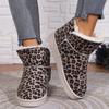 2025 Padded Flat Soft Sole Leopard Winter Padded Extra Thick Leopard Flat Snow Boots Female