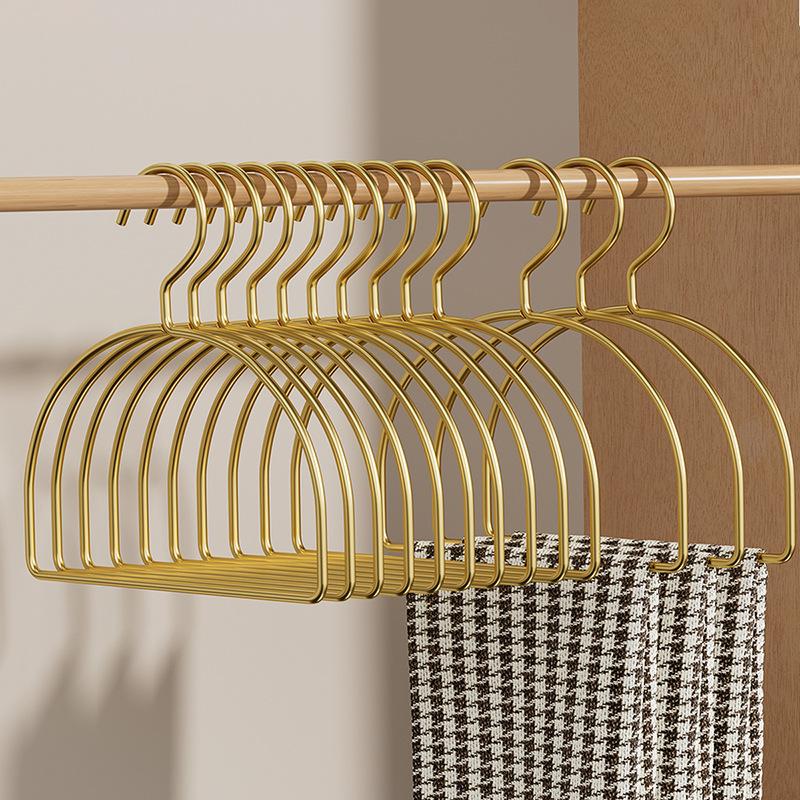 5PCS Gold Metal Half Round Scarf Hangers Pet Clothes Rack Storage Hanger for Pants Towel Tie,Closet Organizer for Adult Kids