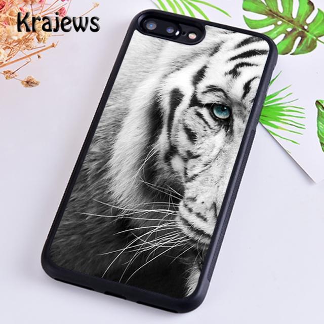 Krajews Animal White Tiger Pattern Phone Case Cover For iPhone 17 Air 16 15 14 plus 12 13 pro max coque Fundas