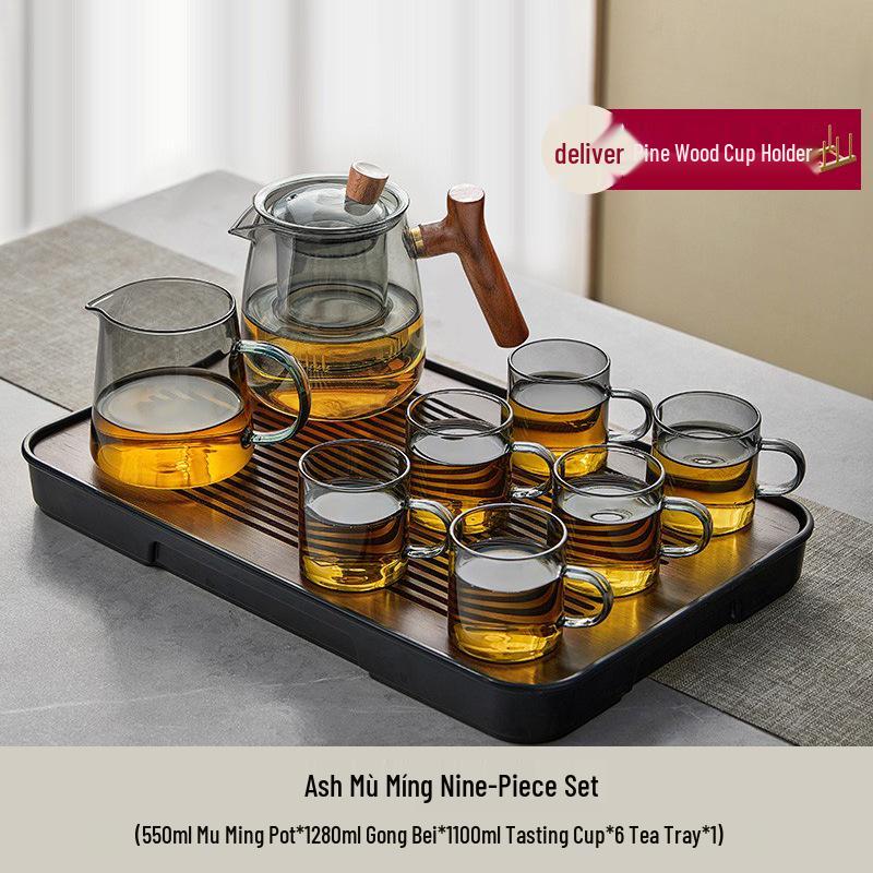 Thickened Glass Teapot Set with High-Temperature Resistant Infuser for Flower Tea