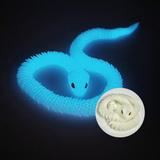 3D Змея Орнамент Модель животного Реалистичный вид Светящийся эффект Креативный Забавный 3D-печатный