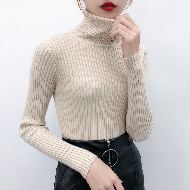 Turtleneck Sweater Bottoming Women's Thickened Sweater Autumn And Winter Long-sleeved Solid Color Pullover Top
