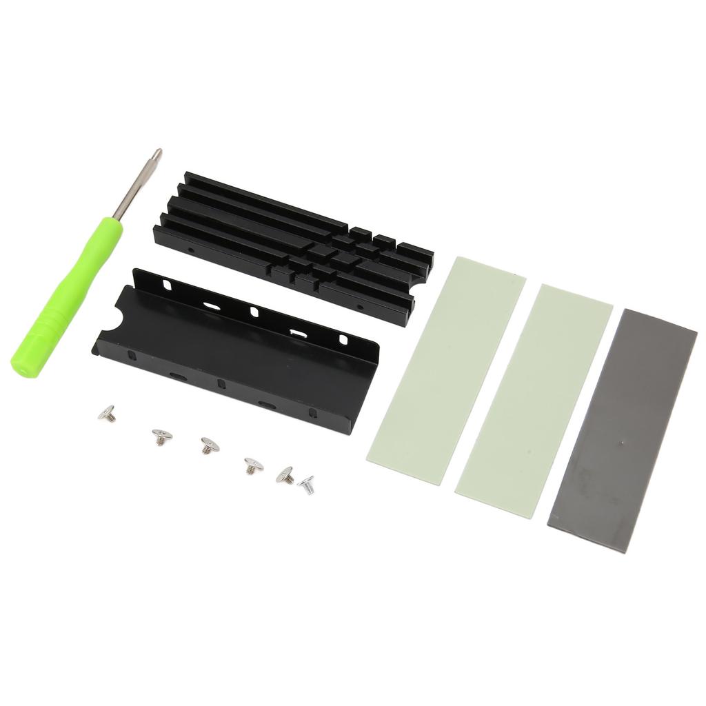 M.2 NVMe Радиатор Двусторонний Алюминиевый сплав 3 Термопрокладки Посеребренный Радиатор для M.2 2280 SSD 850 EVO