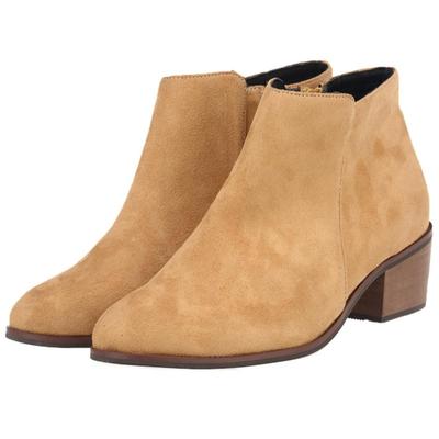 Большой размер 42 женские сапоги зимняя мода острый носок боковая молния высокие каблуки туфли-лодочки шнуровка щиколотки флок толстый каблук женская обувь