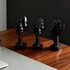 Скульптура Абстрактный Мыслитель Не Слышит Не Видит Не Говорит Современная Статуэтка Головы из Смолы Коллекционная Фигурка для Дома Офиса Полки Настольного Декора