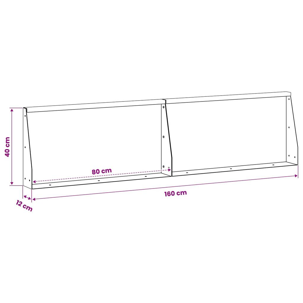 Retaining Wall 2 pcs 80 x 12 x 40 cm Steel White