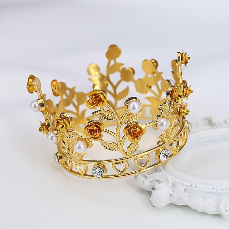 День рождения цветы торт корона детские круглые листья роза головной убор корона сплав свадебный головной убор