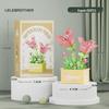 Preserved Flower Basket Building Blocks: Rose & Succulent Ornaments, Educational Toy for Girls, Ideal for Valentine's Day or June 1st Gift