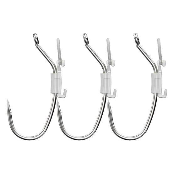3/5/10/20Pcs Luminous Live Fishhook with Barbed Shrimp Fixing Hook Glow-in-the-dark Offset Freshwater Saltwater Catfish