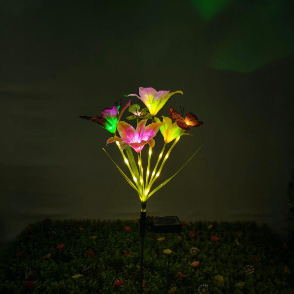 Waterproof LED Landscape Lamp Butterfly Design Solar Lights Solar Flower Lights Outdoor